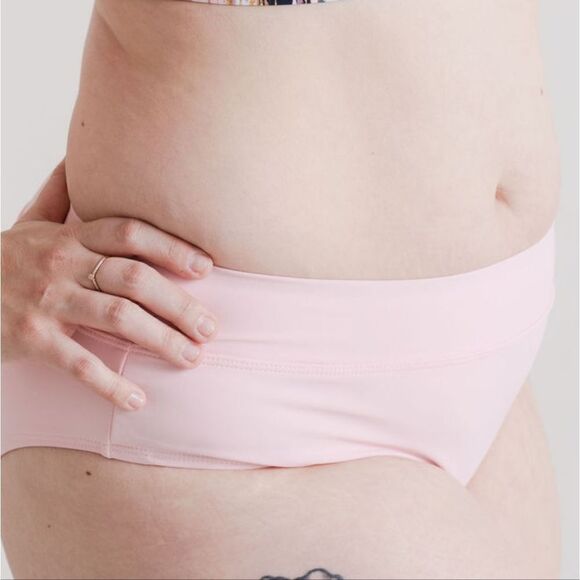 NWT: MidRise Full Coverage Briefs Bikini Swim Bottom in Hot Pink - Picture 15 of 16